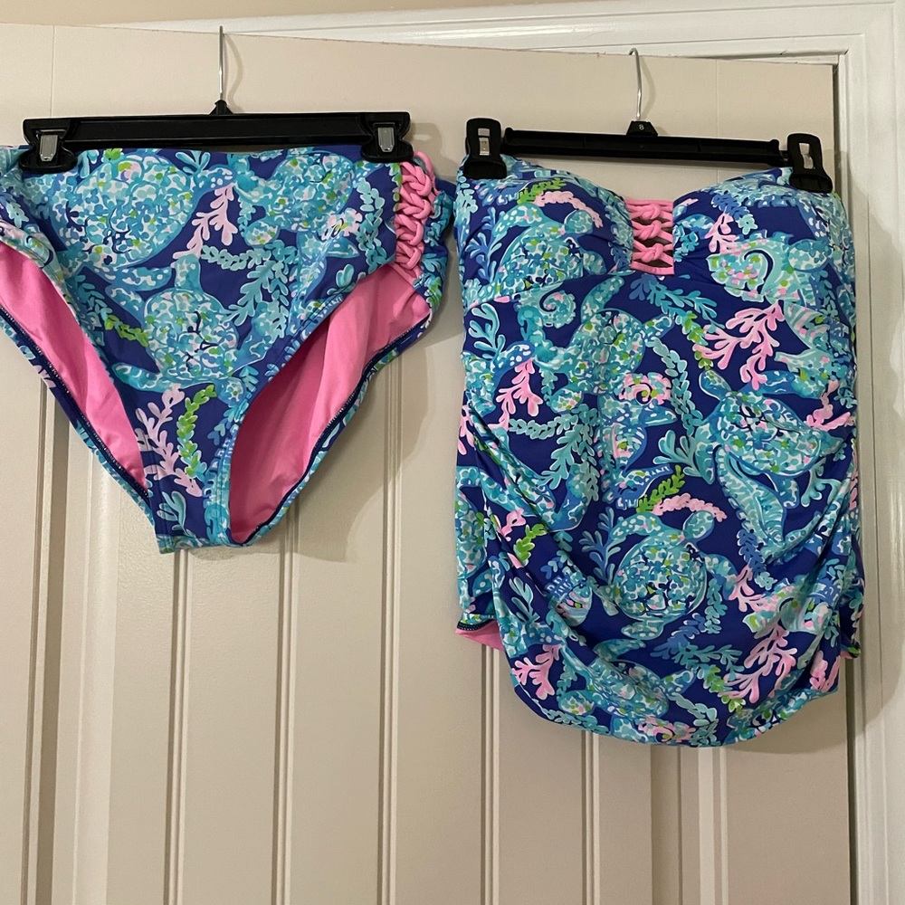 Lily Pulitzer blue tankini and bottoms